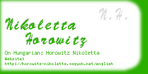 nikoletta horowitz business card